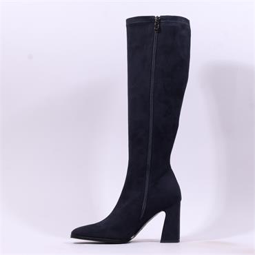 Pedro Anton Glasgow Knee High Heel Boot - Navy Suede